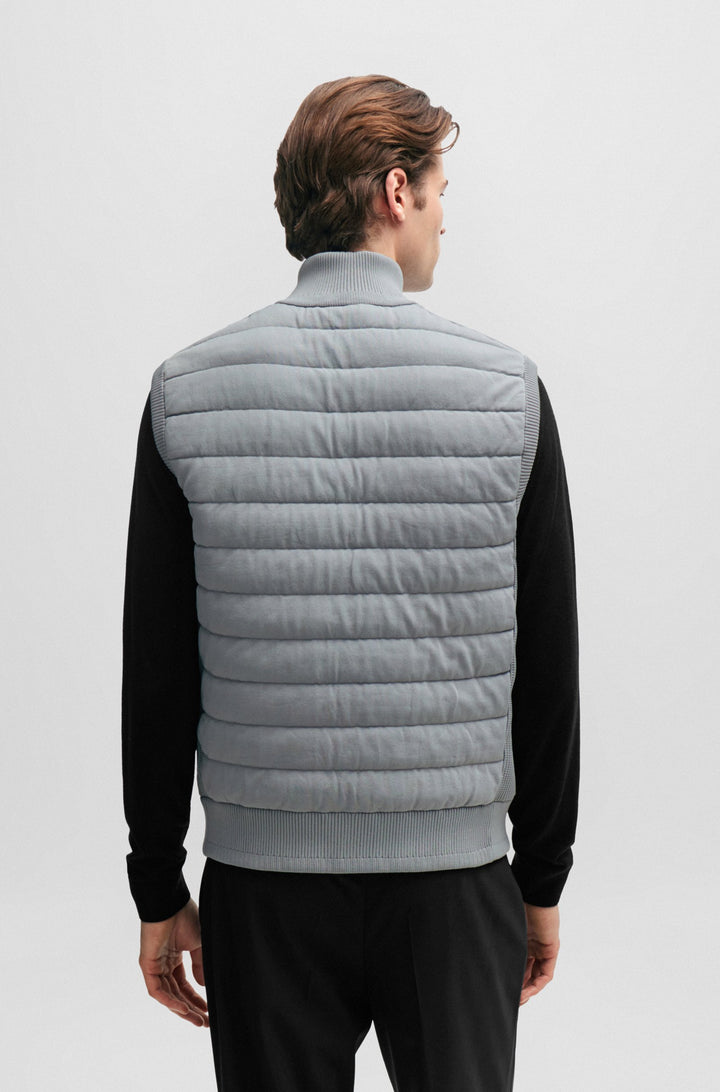 BOSS Regular Fit Vests in Polyester Mix - P-PALLADINO 10255162 01-50505999- Concorde Fashion#color_silver-047