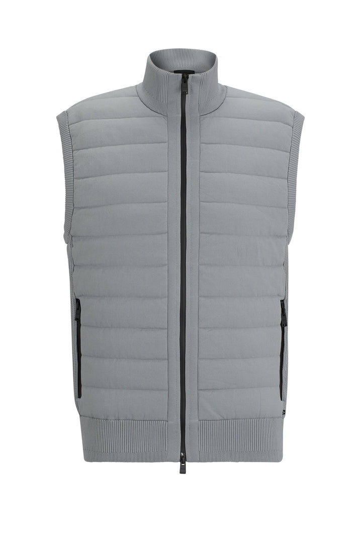 BOSS Regular Fit Vests in Polyester Mix - P-PALLADINO 10255162 01-50505999- Concorde Fashion#color_silver-047