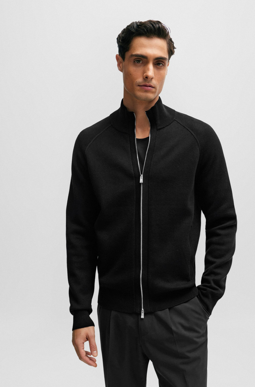 BOSS Regular Fit Casual Jackets in Cotton Mix - PERRONE 10255183 01-50506044- Concorde Fashion#color_black-001