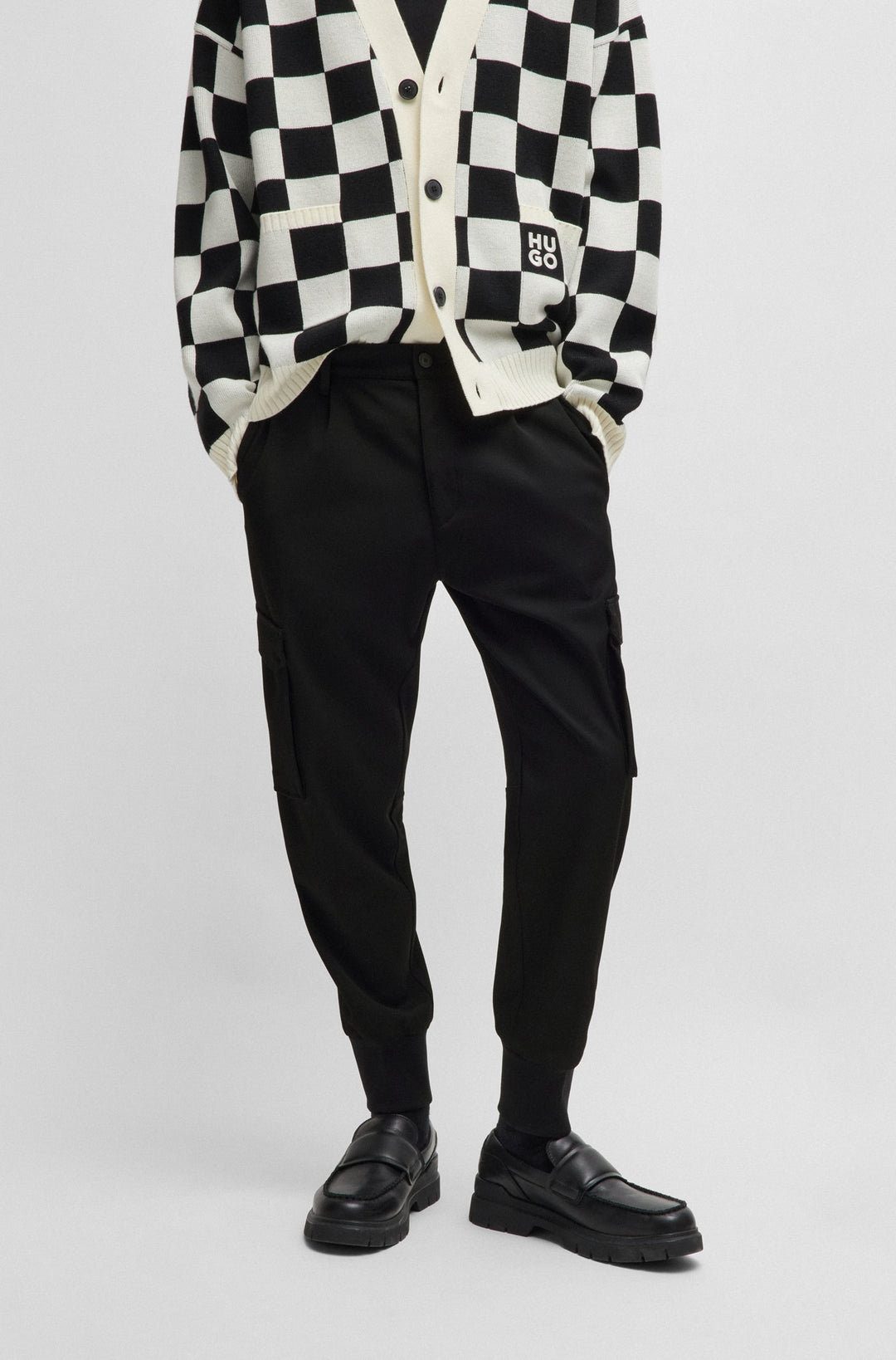 HUGO Trousers Tapered Fit in Polyester Mix - GLAVIN241 10255821 01-50505856- Concorde Fashion#color_black-001