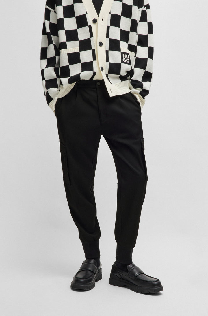 HUGO Trousers Tapered Fit in Polyester Mix - GLAVIN241 10255821 01-50505856- Concorde Fashion#color_black-001