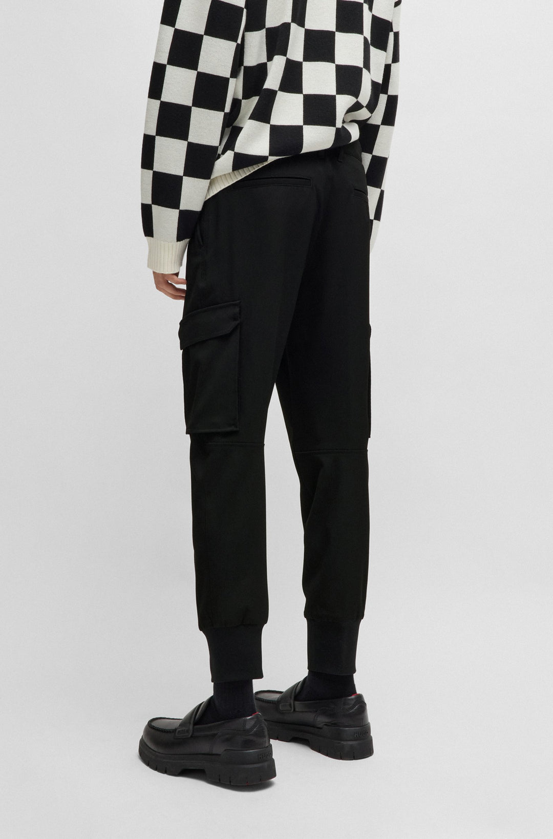 HUGO Trousers Tapered Fit in Polyester Mix - GLAVIN241 10255821 01-50505856- Concorde Fashion#color_black-001