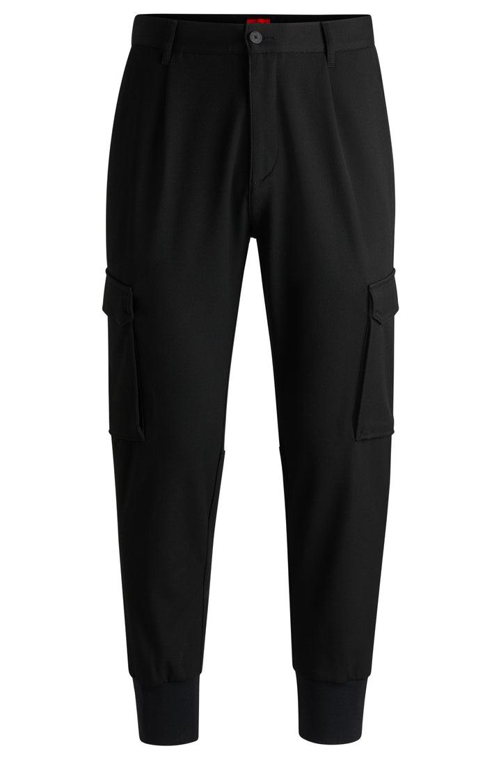 HUGO Trousers Tapered Fit in Polyester Mix - GLAVIN241 10255821 01-50505856- Concorde Fashion#color_black-001