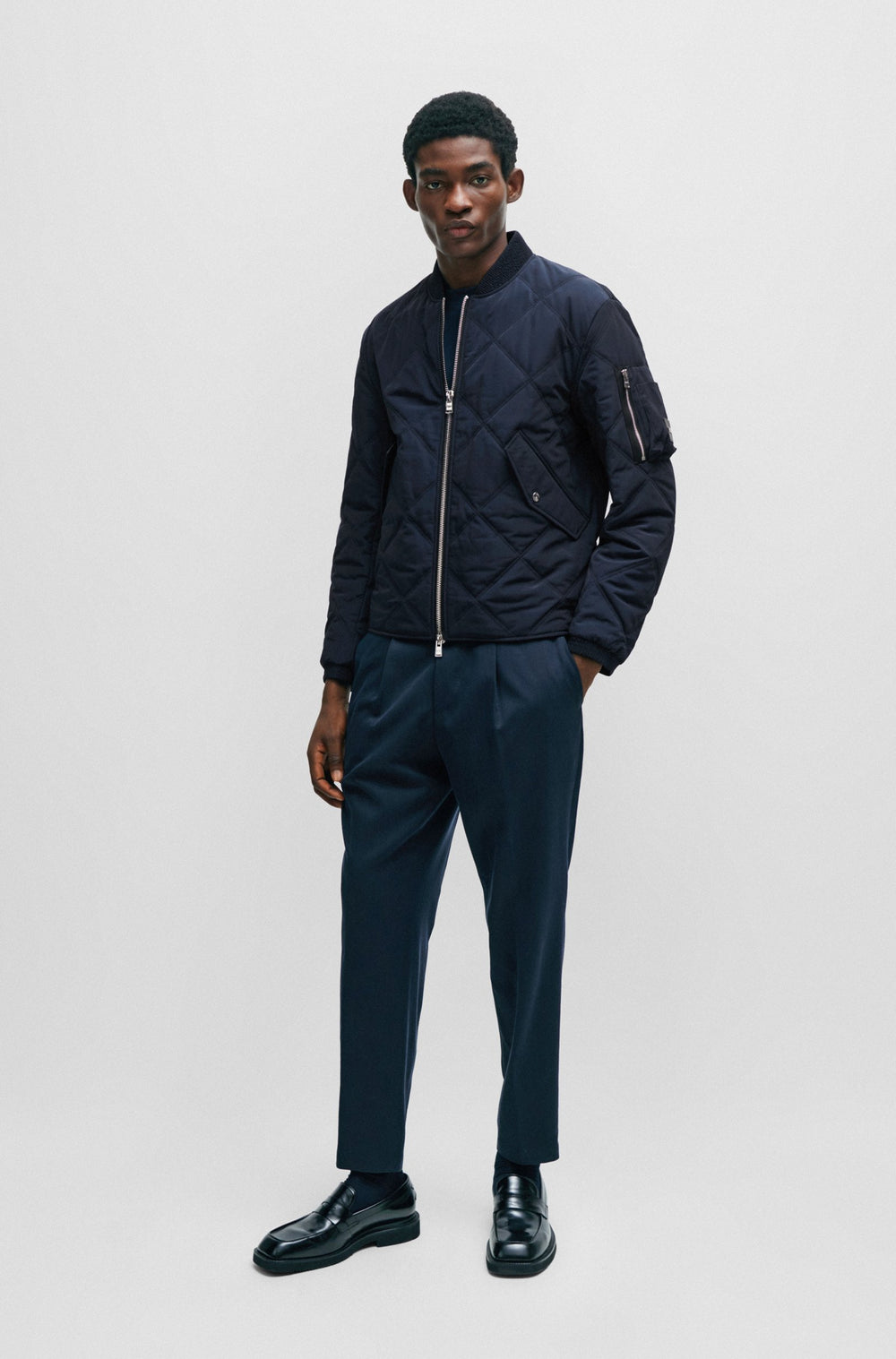 BOSS Regular Fit Casual Jackets in Polyester - CARAMO 10255837 01-50505111- Concorde Fashion#color_navy-404