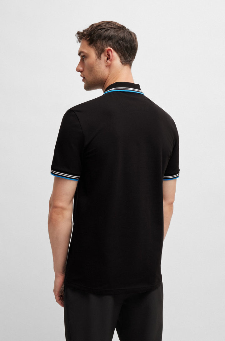 BOSS Polos Slim Fit in Cotton Mix - PAUL 10255848 01-50506193- Concorde Fashion#color_black-004