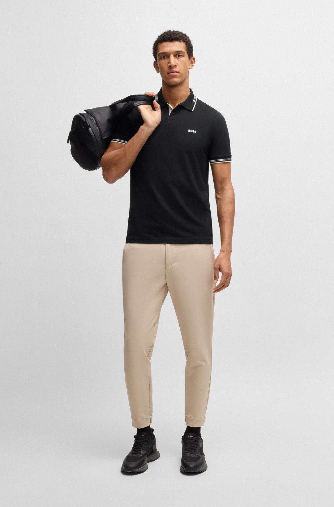 BOSS Polos Slim Fit in Cotton Mix - PAUL 10255848 01-50506193- Concorde Fashion#color_black-007