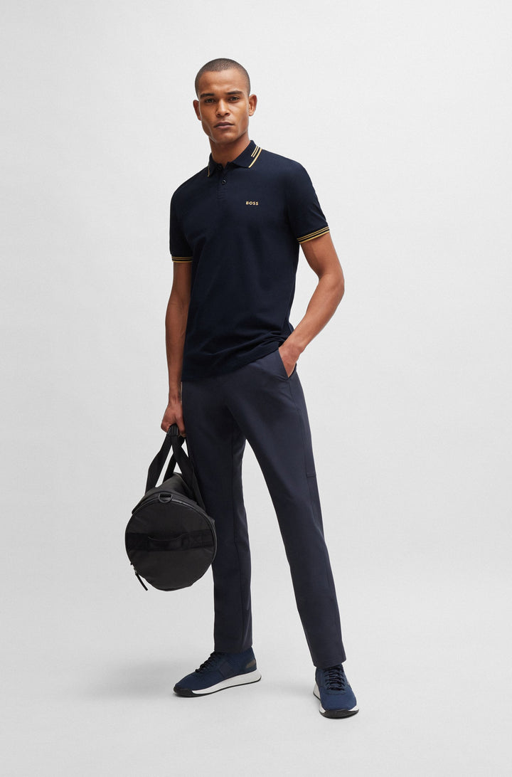 BOSS Polos Slim Fit in Cotton Mix - PAUL 10255848 01-50506193- Concorde Fashion#color_navy-401