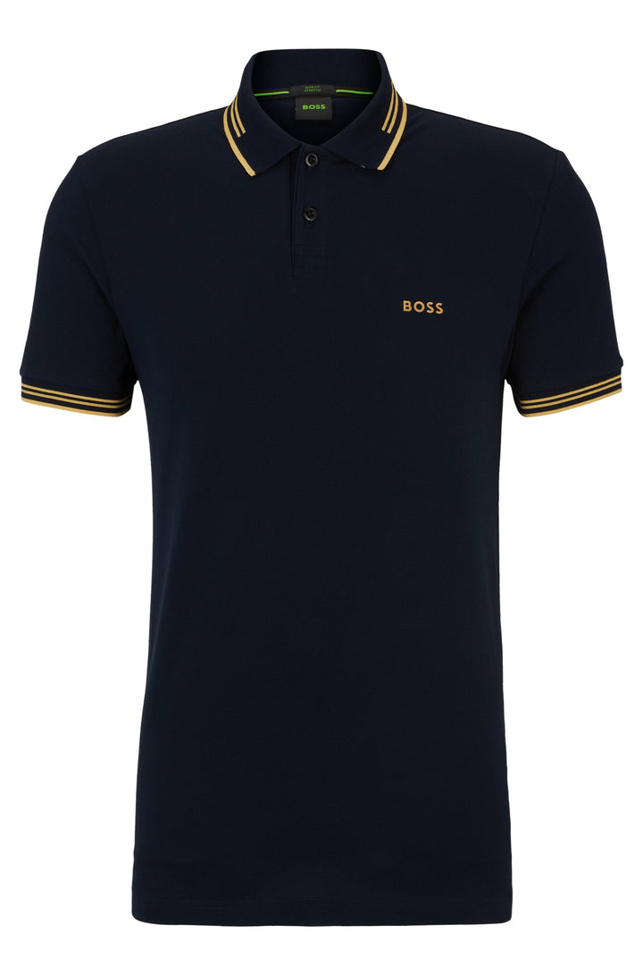 BOSS Polos Slim Fit in Cotton Mix - PAUL 10255848 01-50506193- Concorde Fashion#color_navy-401