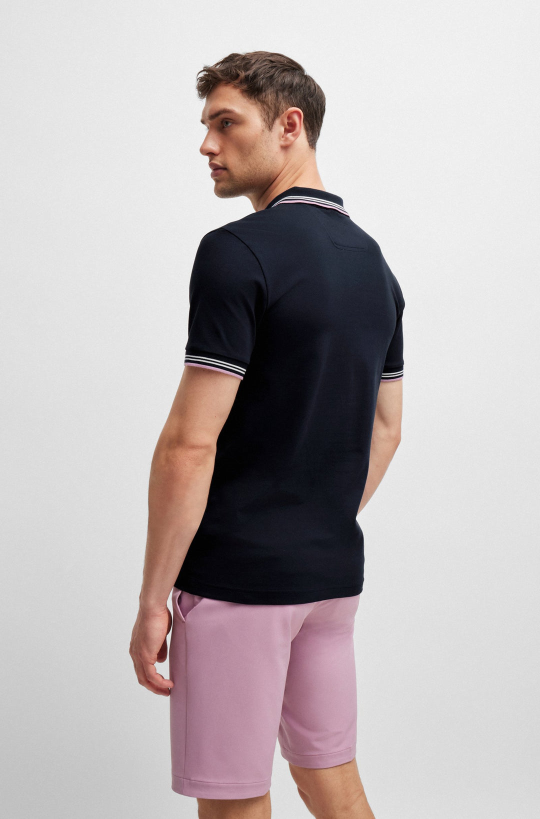 BOSS Polos Slim Fit in Cotton Mix - PAUL 10255848 01-50506193- Concorde Fashion#color_navy-403