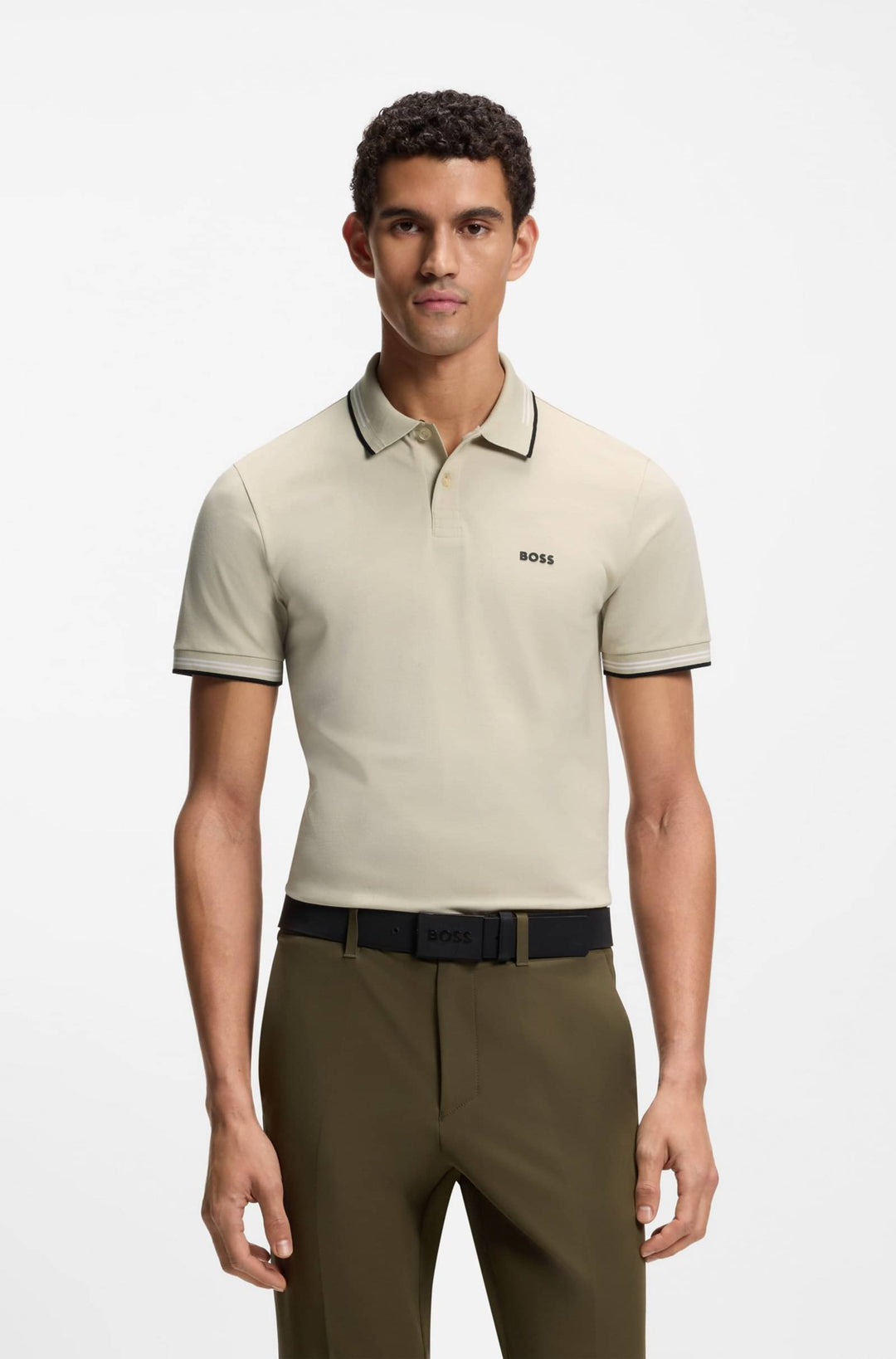 BOSS Polos Slim Fit in Cotton Mix - PAUL 10255848 01-50506193- Concorde Fashion#color_beige-275
