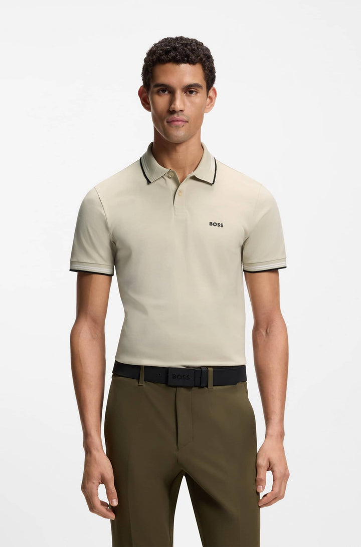 BOSS Polos Slim Fit in Cotton Mix - PAUL 10255848 01-50506193- Concorde Fashion#color_beige-275