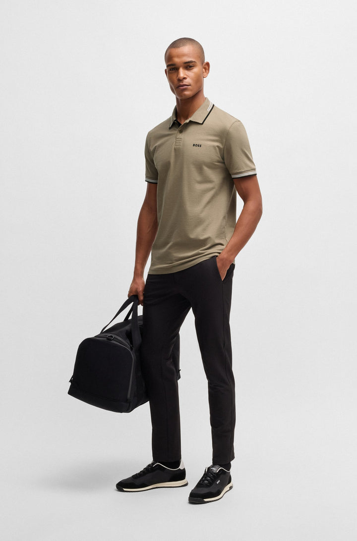 BOSS Polos Slim Fit in Cotton Mix - PAUL 10255848 01-50506193- Concorde Fashion#color_green-334