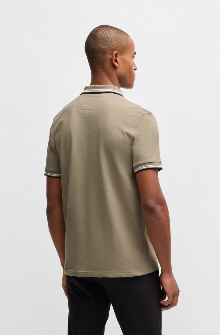 BOSS Polos Slim Fit in Cotton Mix - PAUL 10255848 01-50506193- Concorde Fashion#color_green-334