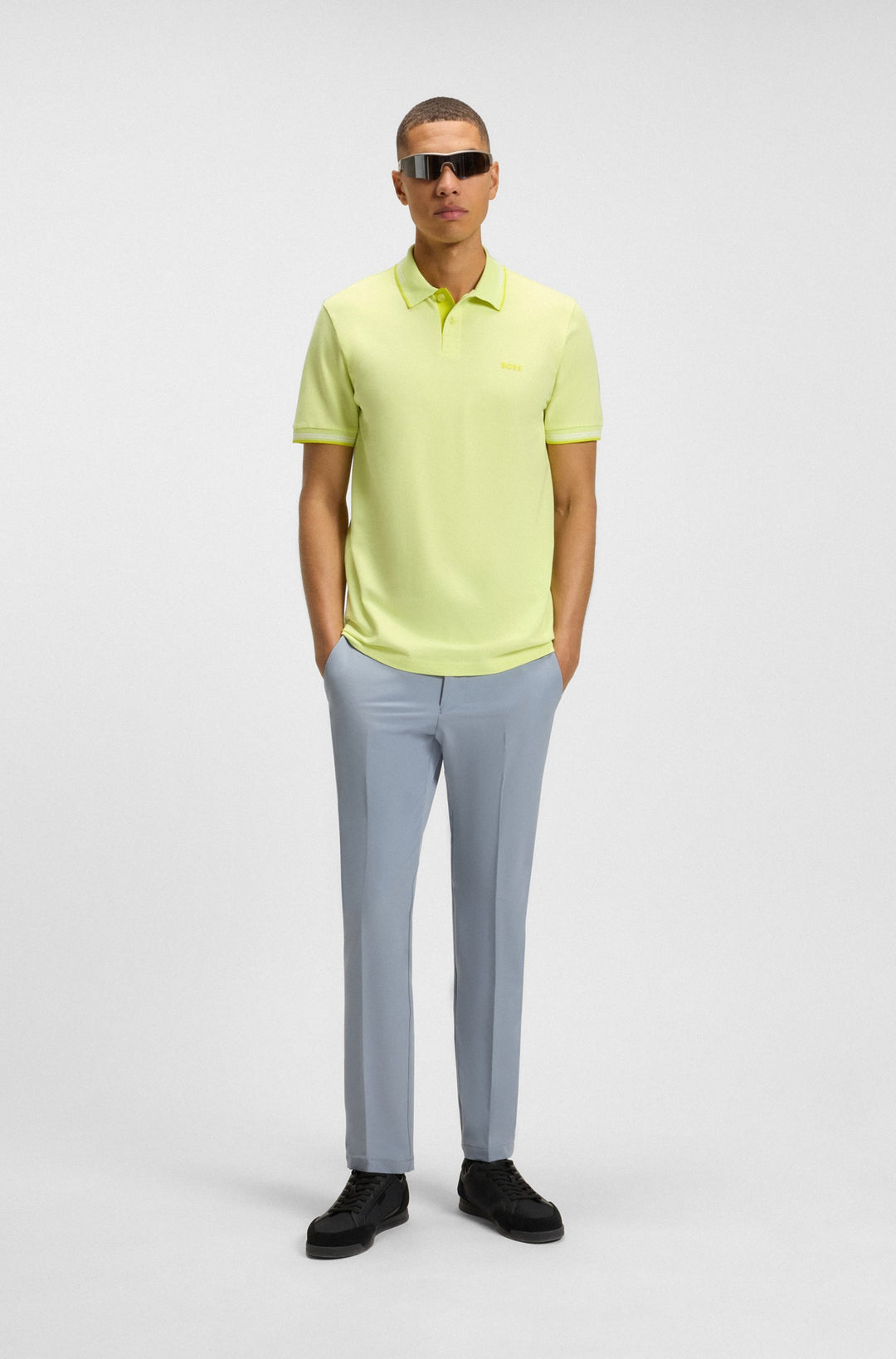 BOSS Polos Slim Fit in Cotton Mix - PAUL 10255848 01-50506193- Concorde Fashion#color_green-337
