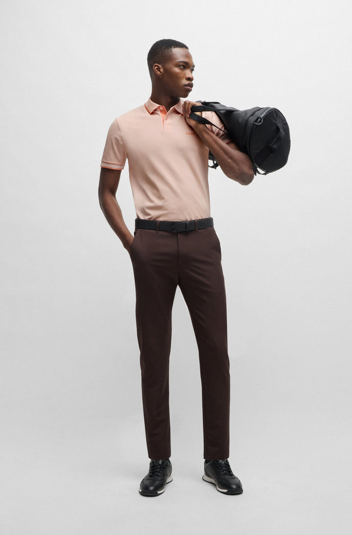 BOSS Polos Slim Fit in Cotton Mix - PAUL 10255848 01-50506193- Concorde Fashion#color_orange-835