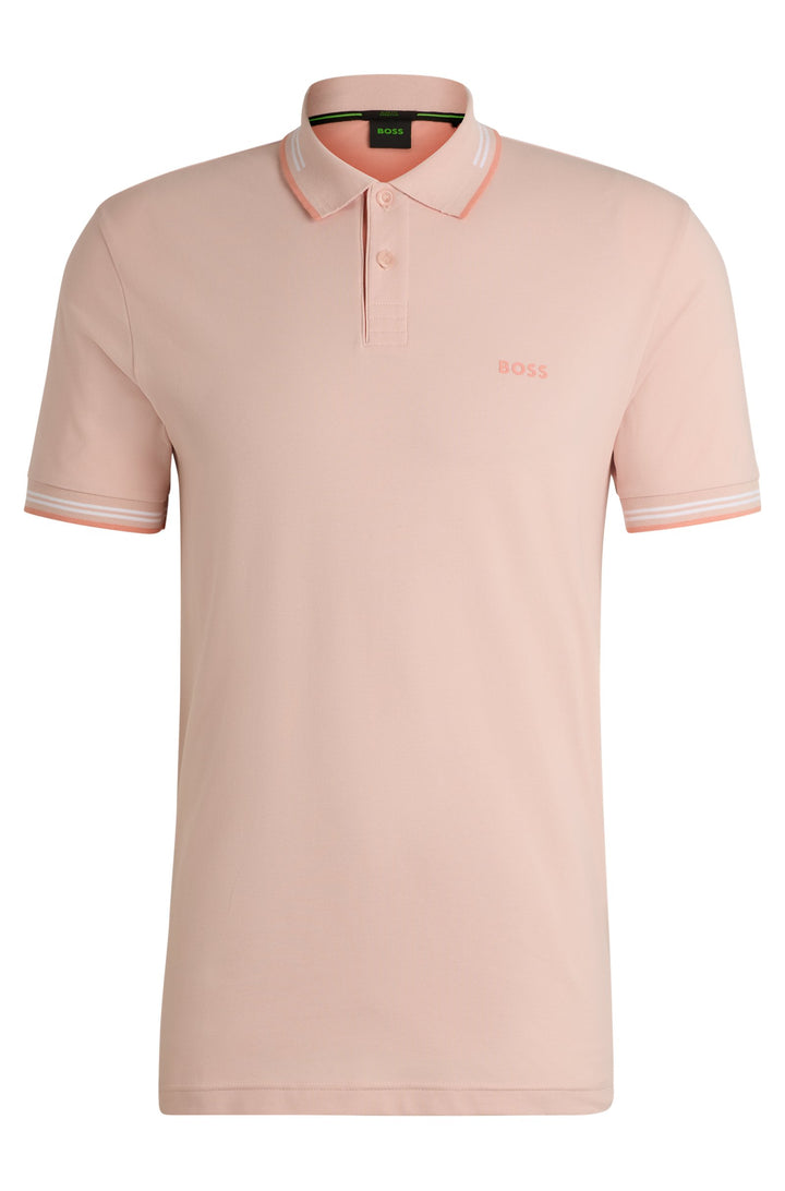 BOSS Polos Slim Fit in Cotton Mix - PAUL 10255848 01-50506193- Concorde Fashion#color_orange-835