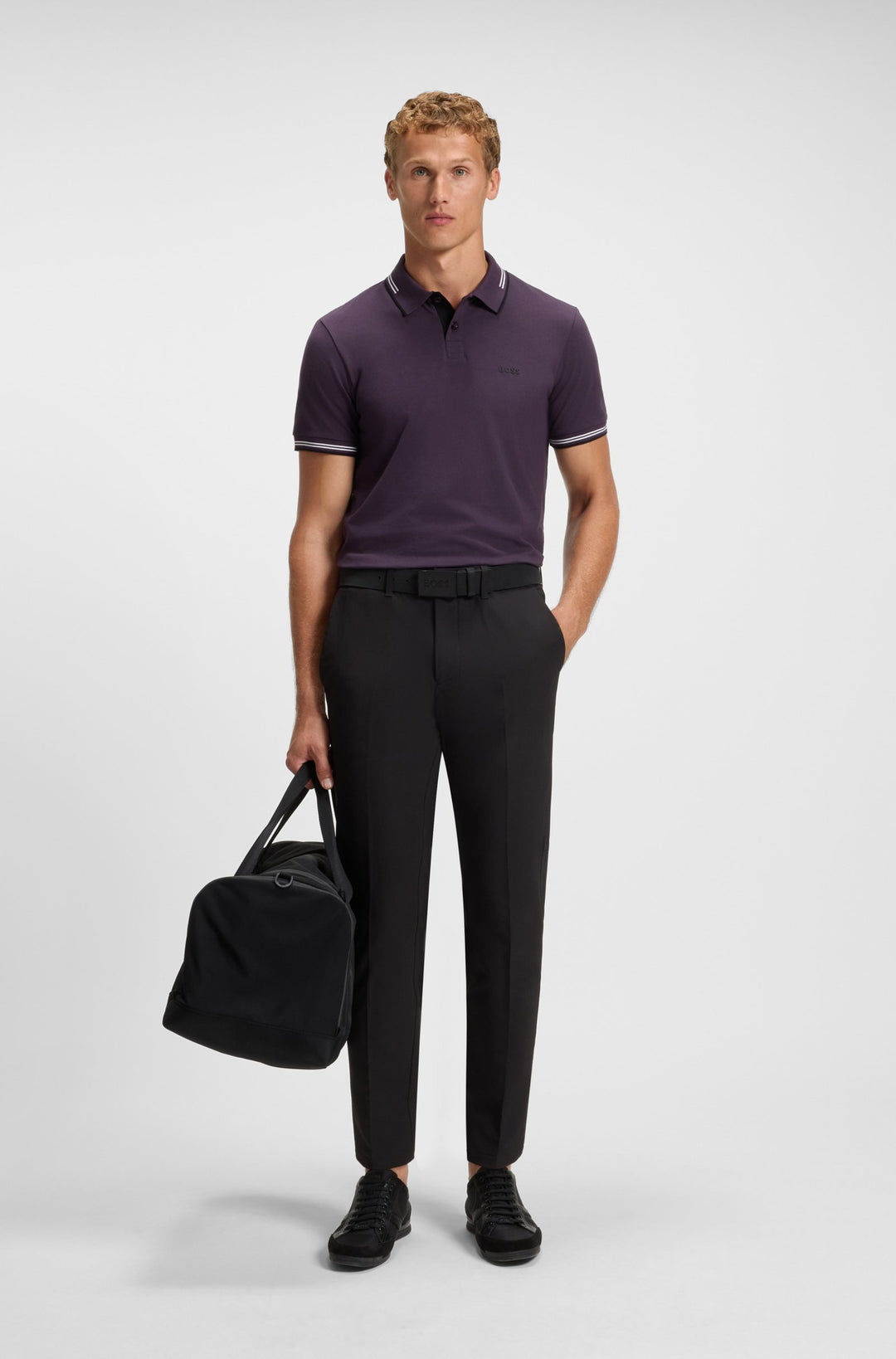 BOSS Polos Slim Fit in Cotton Mix - PAUL 10255848 01-50506193- Concorde Fashion#color_purple-517