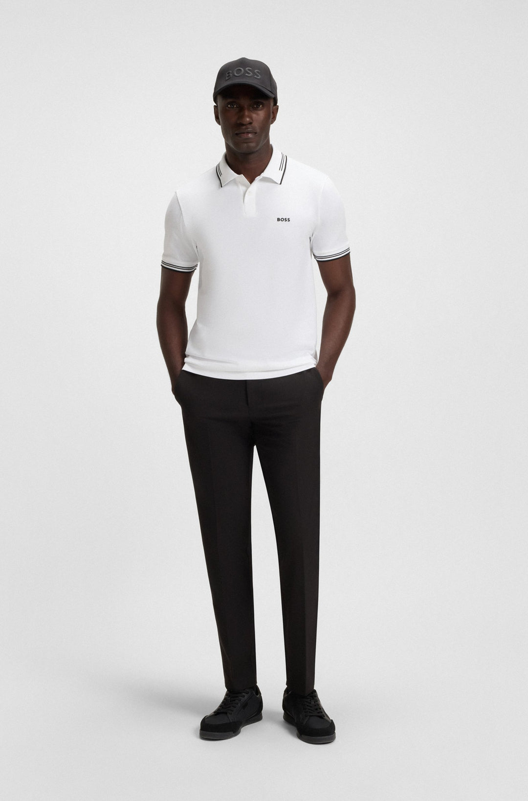 BOSS Polos Slim Fit in Cotton Mix - PAUL 10255848 01-50506193- Concorde Fashion#color_white-107