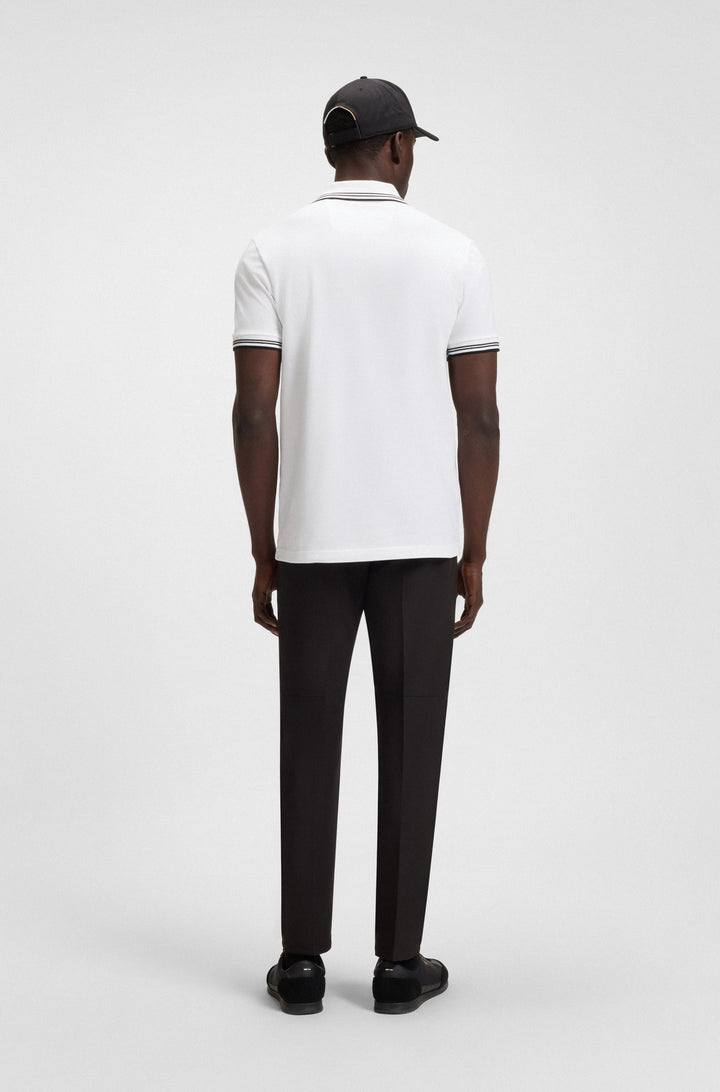 BOSS Polos Slim Fit in Cotton Mix - PAUL 10255848 01-50506193- Concorde Fashion#color_white-107