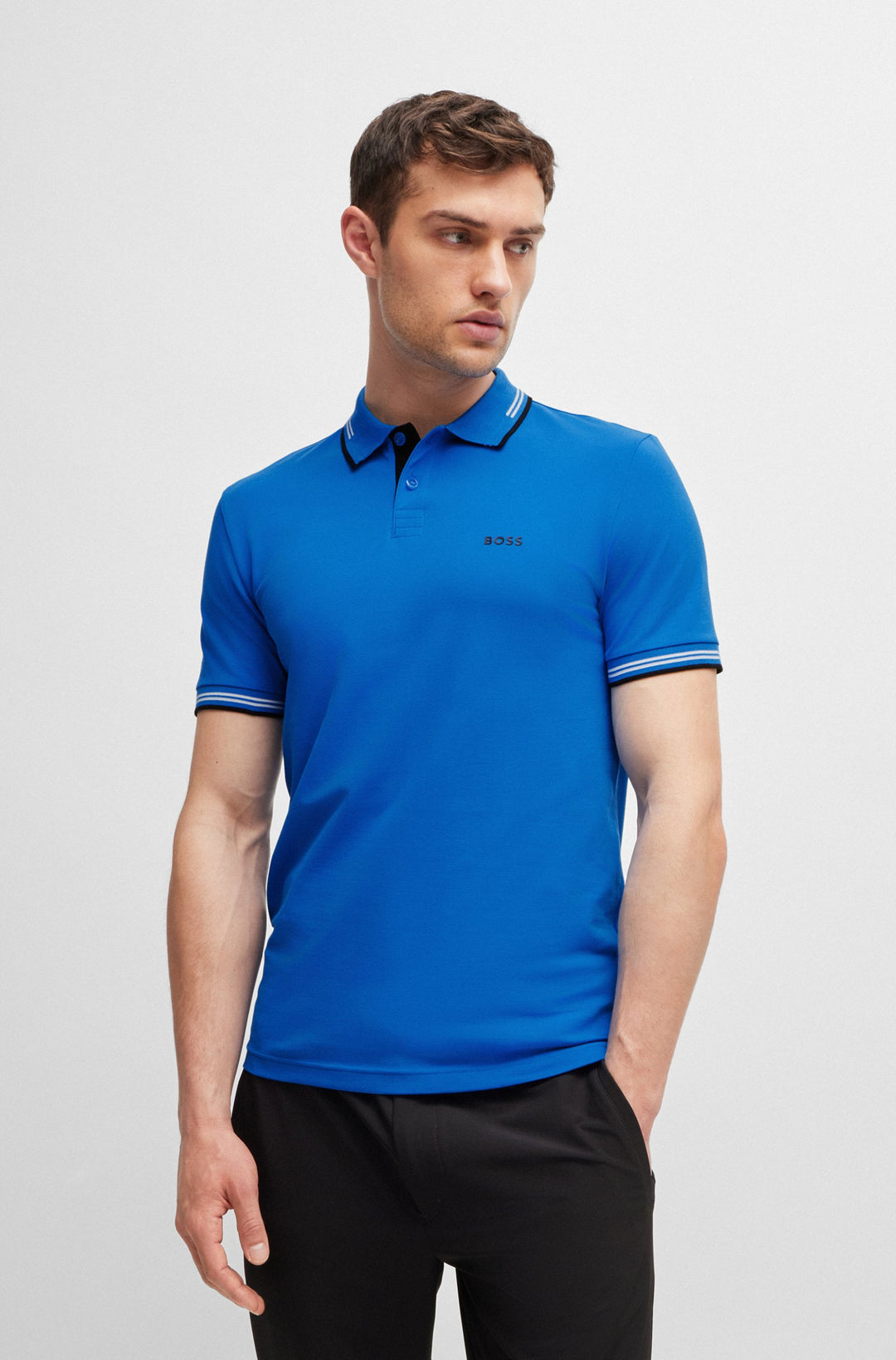 BOSS Polos Slim Fit in Cotton Mix - PAUL 10255848 01-50506193- Concorde Fashion#color_blue-461