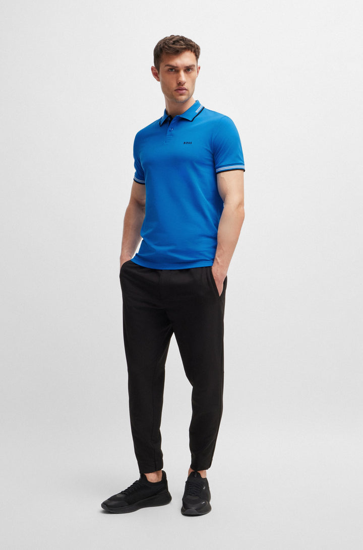 BOSS Polos Slim Fit in Cotton Mix - PAUL 10255848 01-50506193- Concorde Fashion#color_blue-461