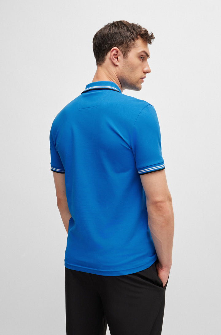 BOSS Polos Slim Fit in Cotton Mix - PAUL 10255848 01-50506193- Concorde Fashion#color_blue-461