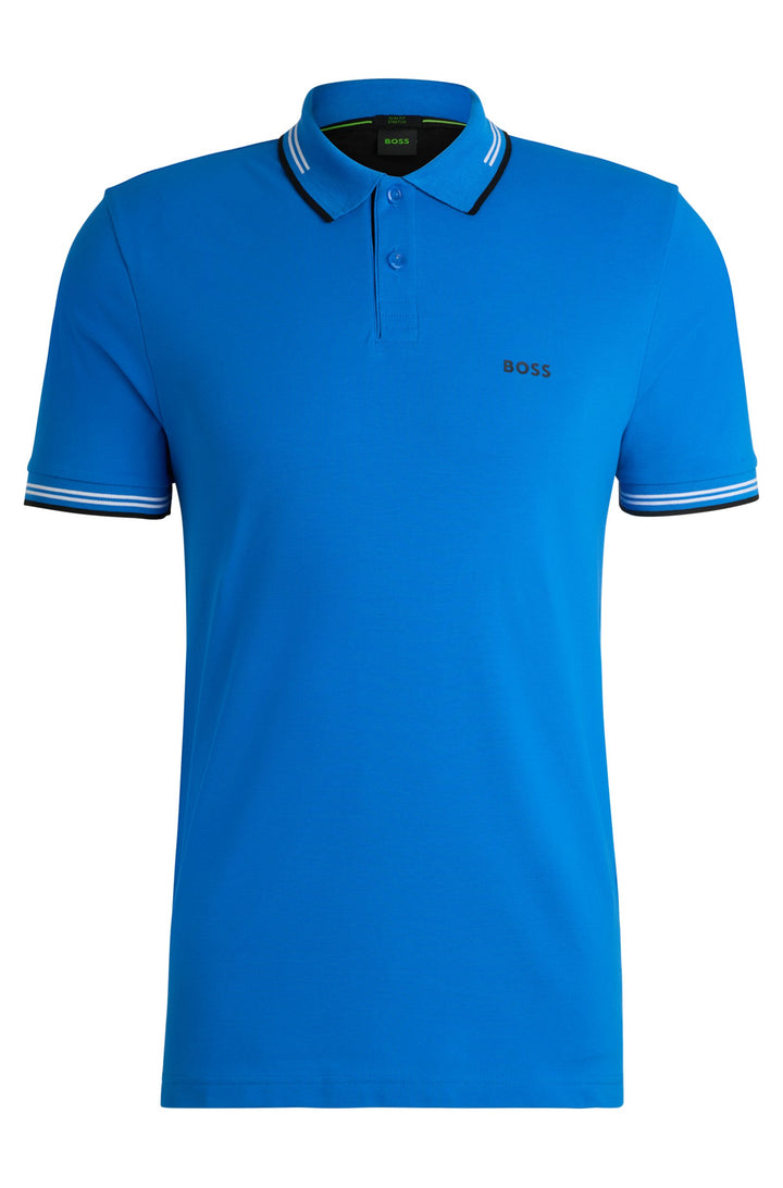 BOSS Polos Slim Fit in Cotton Mix - PAUL 10255848 01-50506193- Concorde Fashion#color_blue-461
