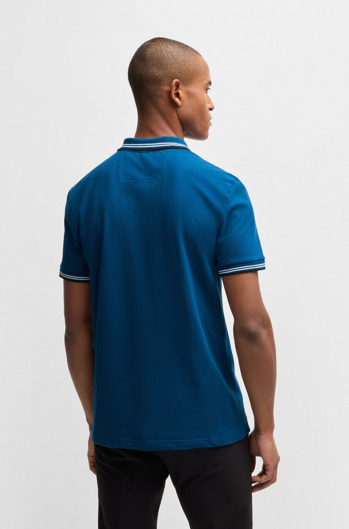 BOSS Polos Slim Fit in Cotton Mix - PAUL 10255848 01-50506193- Concorde Fashion#color_blue-494