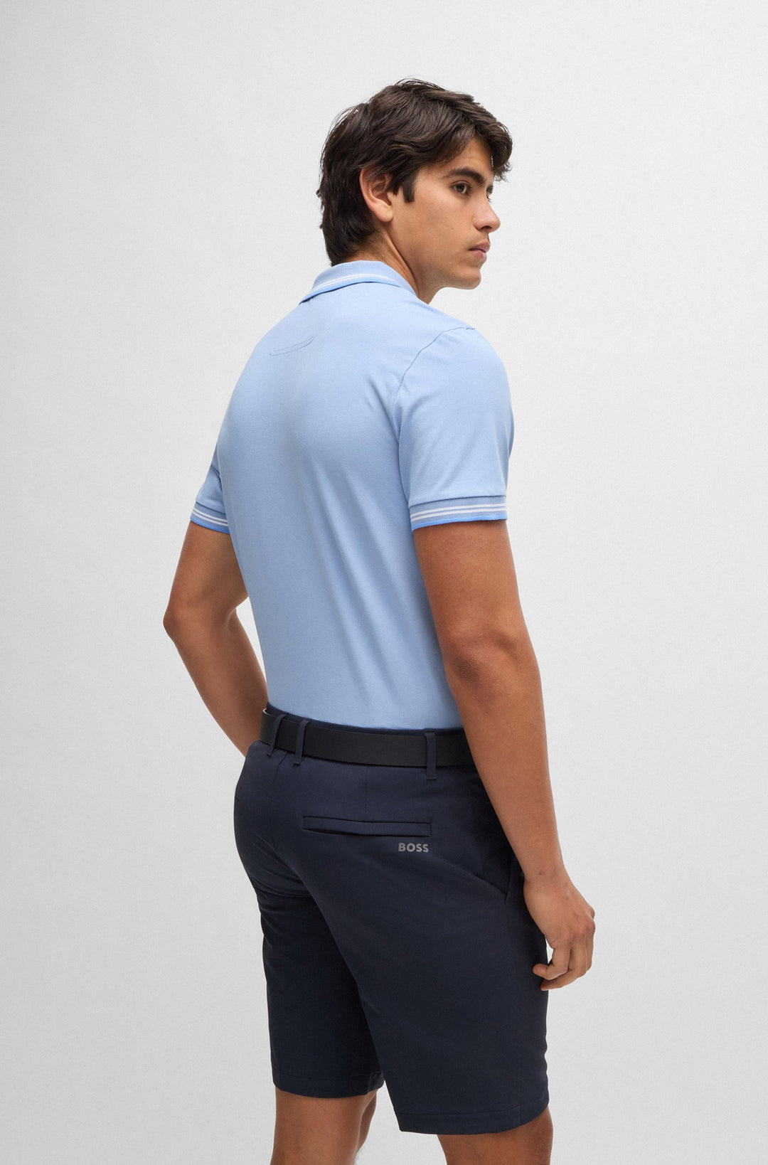 BOSS Polos Slim Fit in Cotton Mix - PAUL 10255848 01-50506193- Concorde Fashion#color_blue-498