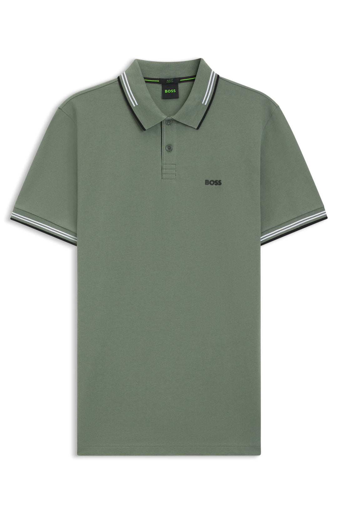 BOSS Polos Slim Fit in Cotton Mix - PAUL 10255848 01-50506193- Concorde Fashion#color_green-358