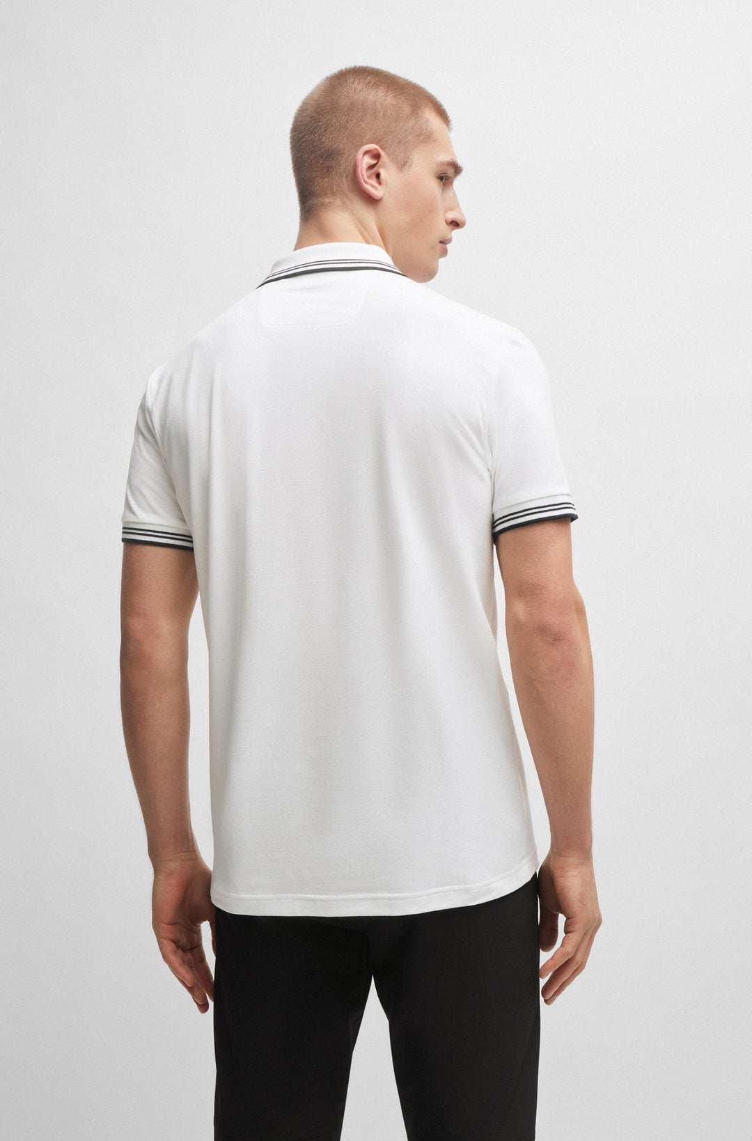 BOSS Polos Slim Fit in Cotton Mix - PAUL 10255848 01-50506193- Concorde Fashion#color_white-100