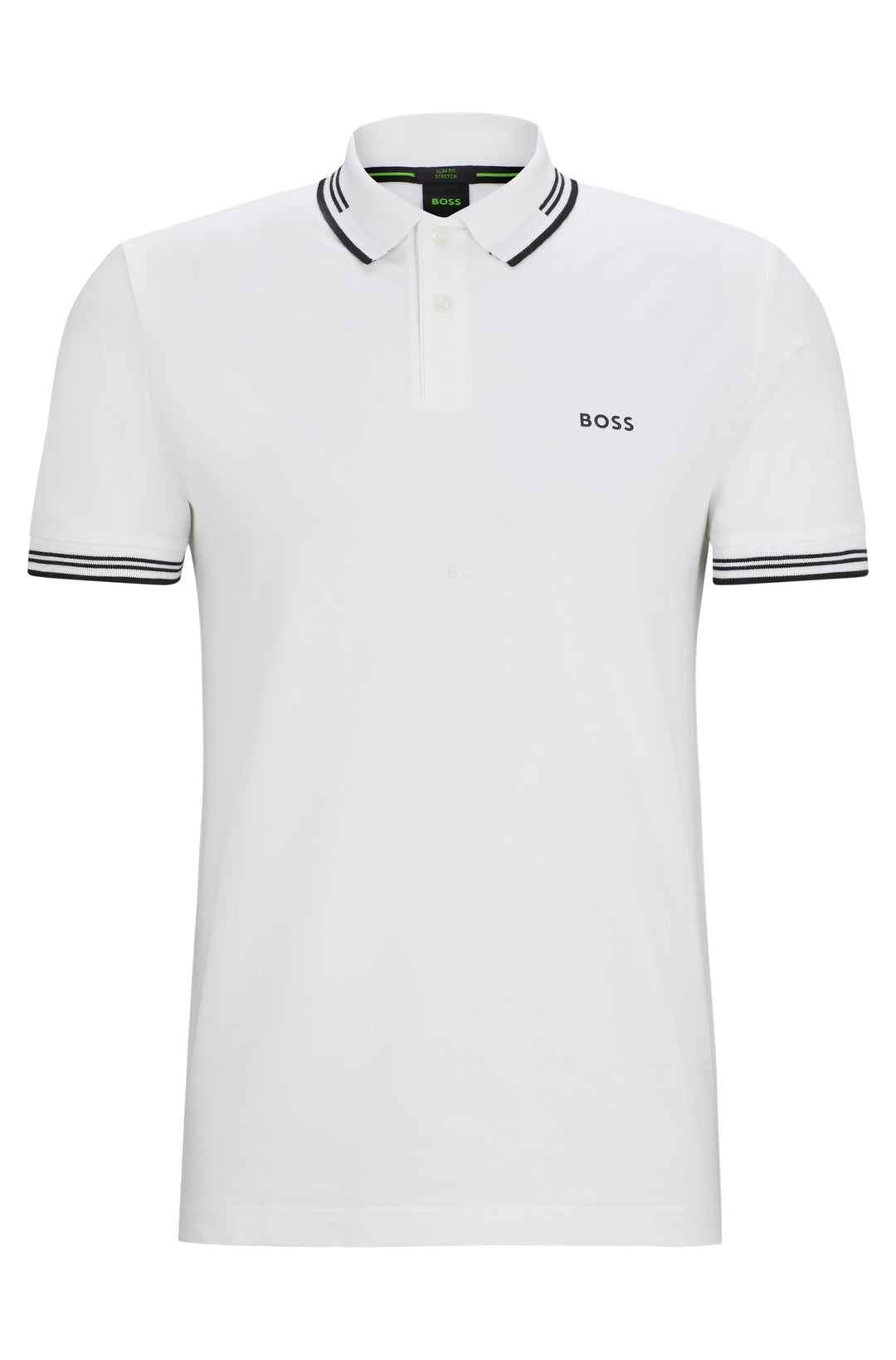 BOSS Polos Slim Fit in Cotton Mix - PAUL 10255848 01-50506193- Concorde Fashion#color_white-100
