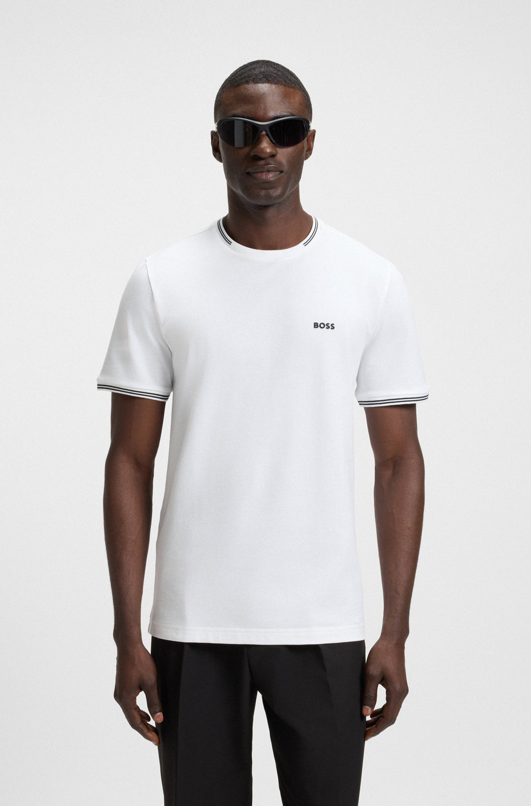 BOSS T-Shirts Regular Fit in Cotton Mix - TAUL 10255848 01-50521245- Concorde Fashion#color_white-100