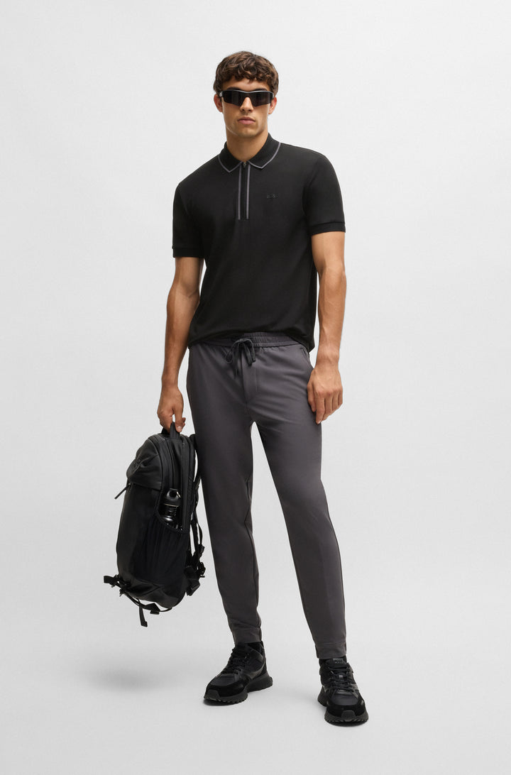 BOSS Polos Regular Fit in Cotton Mix - PHILIX TAPE 10255848 01-50537489- Concorde Fashion#color_black-001