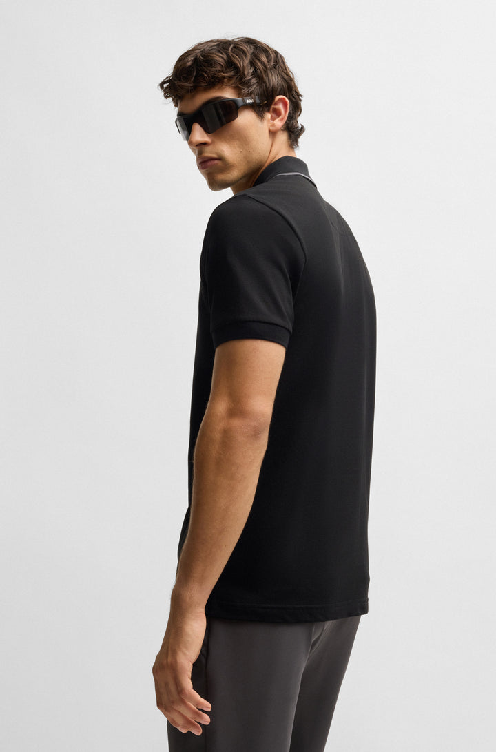 BOSS Polos Regular Fit in Cotton Mix - PHILIX TAPE 10255848 01-50537489- Concorde Fashion#color_black-001