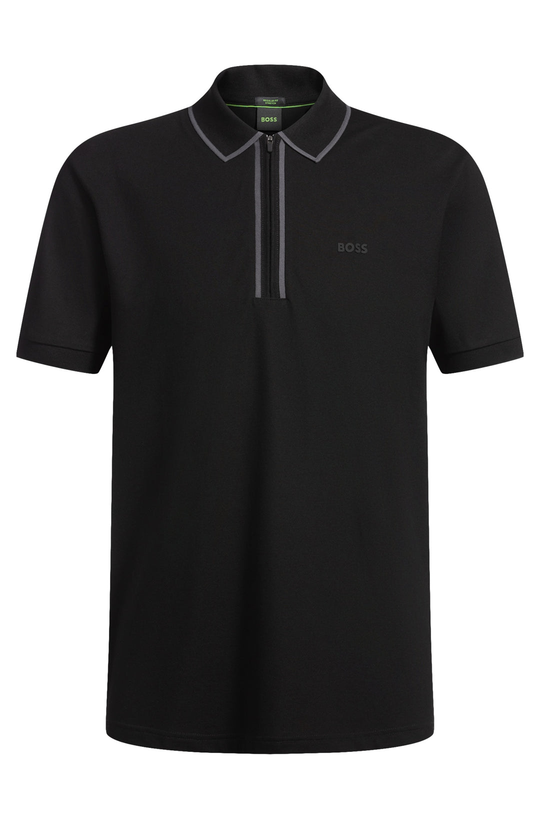 BOSS Polos Regular Fit in Cotton Mix - PHILIX TAPE 10255848 01-50537489- Concorde Fashion#color_black-001