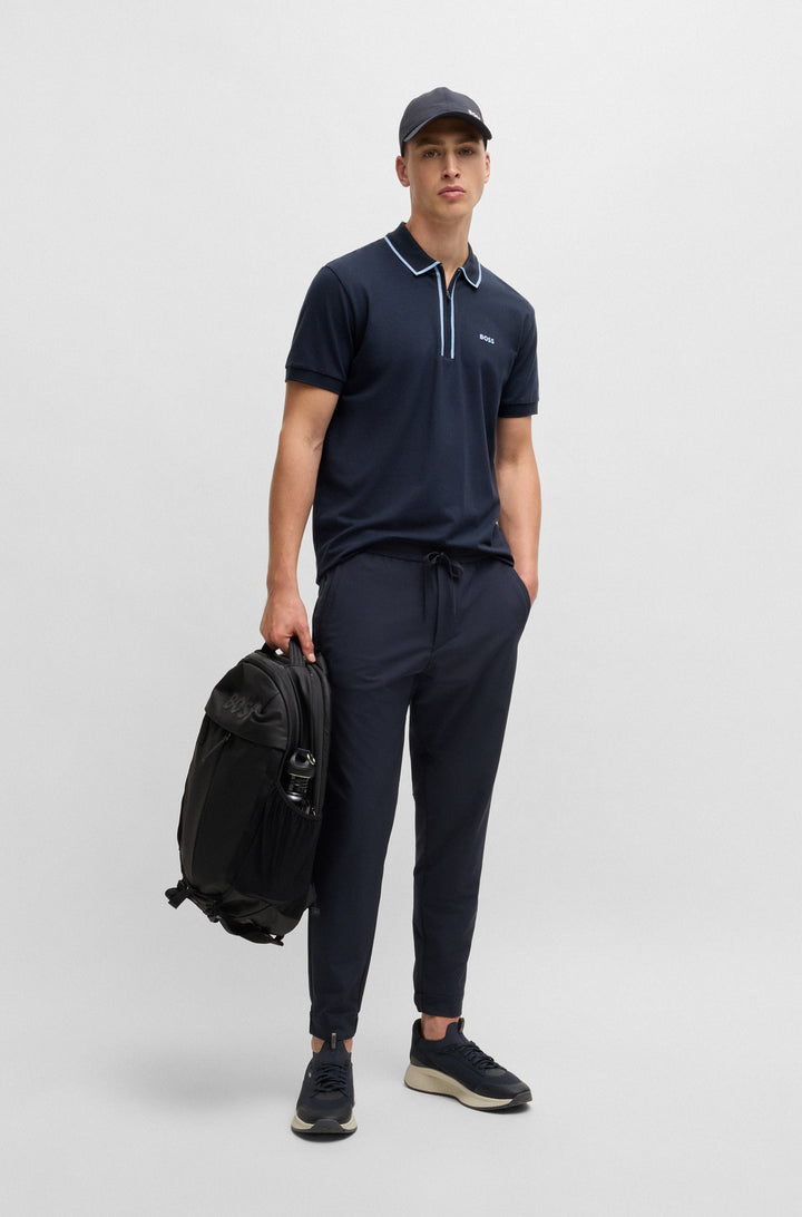BOSS Polos Regular Fit in Cotton Mix - PHILIX TAPE 10255848 01-50537489- Concorde Fashion#color_navy-402