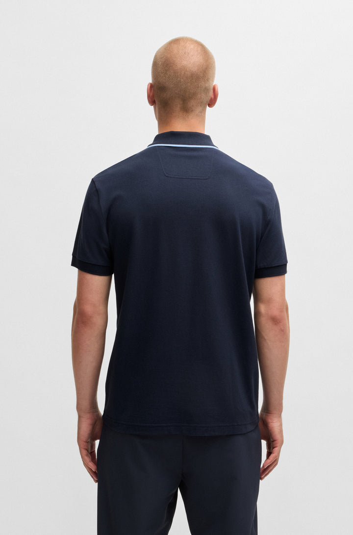 BOSS Polos Regular Fit in Cotton Mix - PHILIX TAPE 10255848 01-50537489- Concorde Fashion#color_navy-402