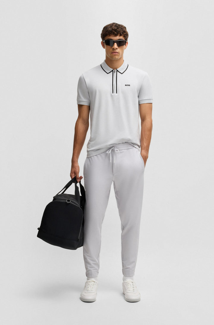 BOSS Polos Regular Fit in Cotton Mix - PHILIX TAPE 10255848 01-50537489- Concorde Fashion#color_grey-054