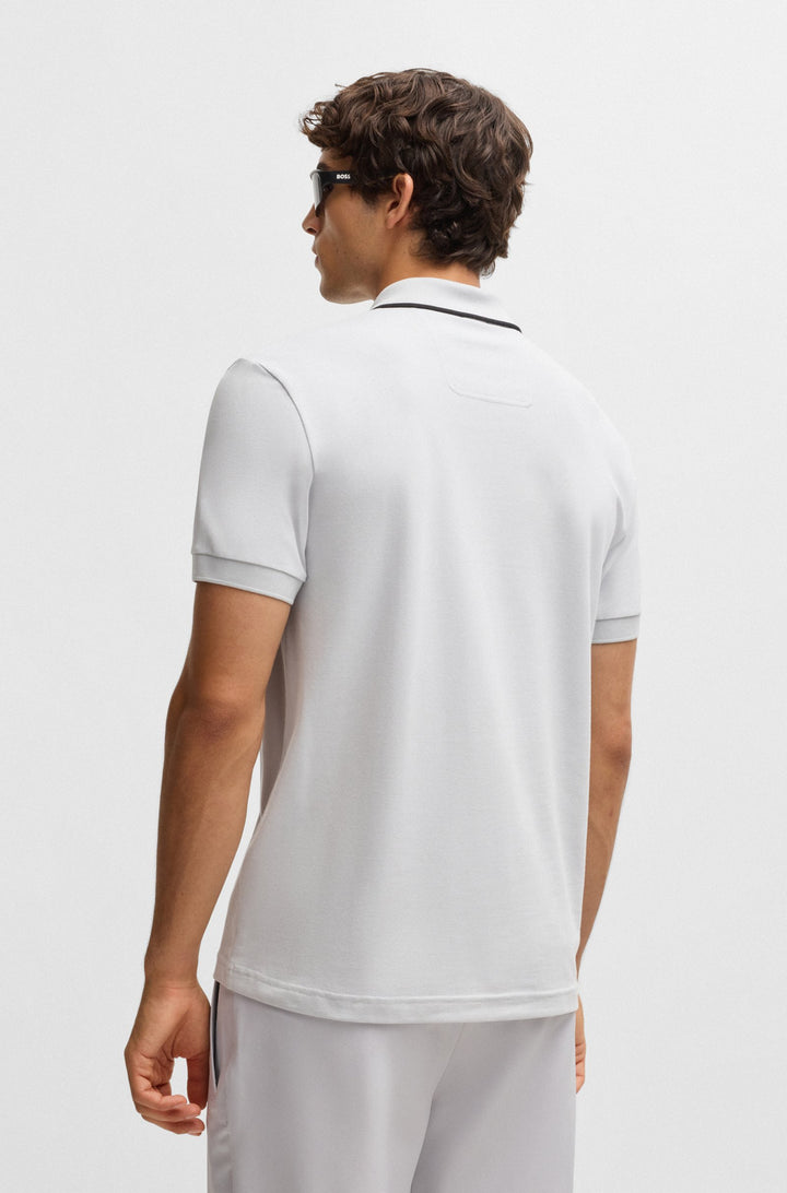 BOSS Polos Regular Fit in Cotton Mix - PHILIX TAPE 10255848 01-50537489- Concorde Fashion#color_grey-054