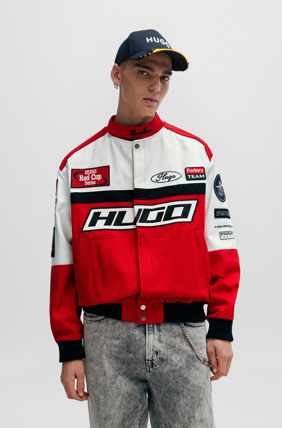 HUGO Regular Fit Casual Jackets in Cotton - BARK2411 10255862 01-50505424- Concorde Fashion#color_pink-693