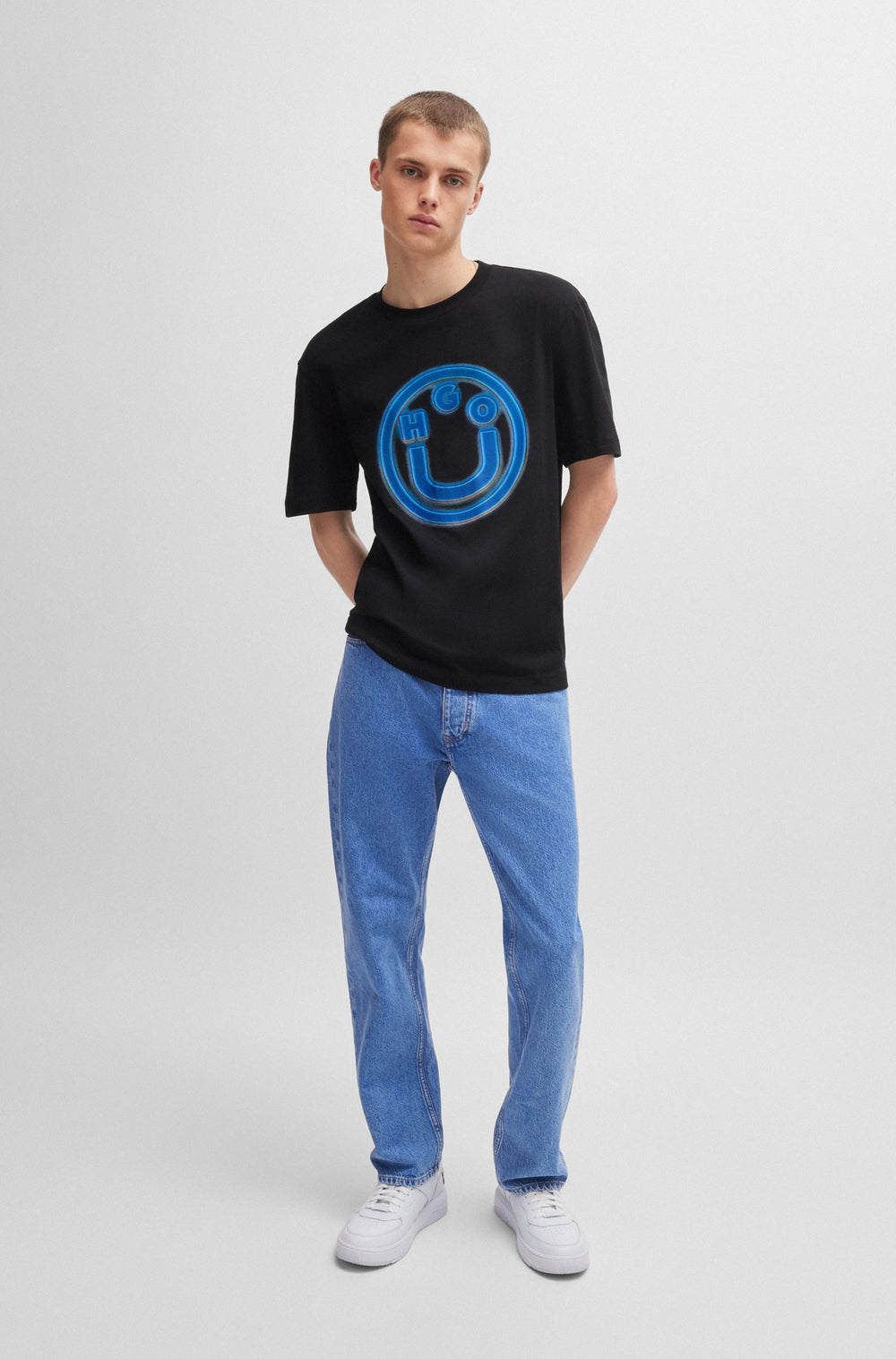 HUGO T-Shirts Regular Fit in Cotton - NAKOREE 10256045 01-50519706- Concorde Fashion#color_black-001