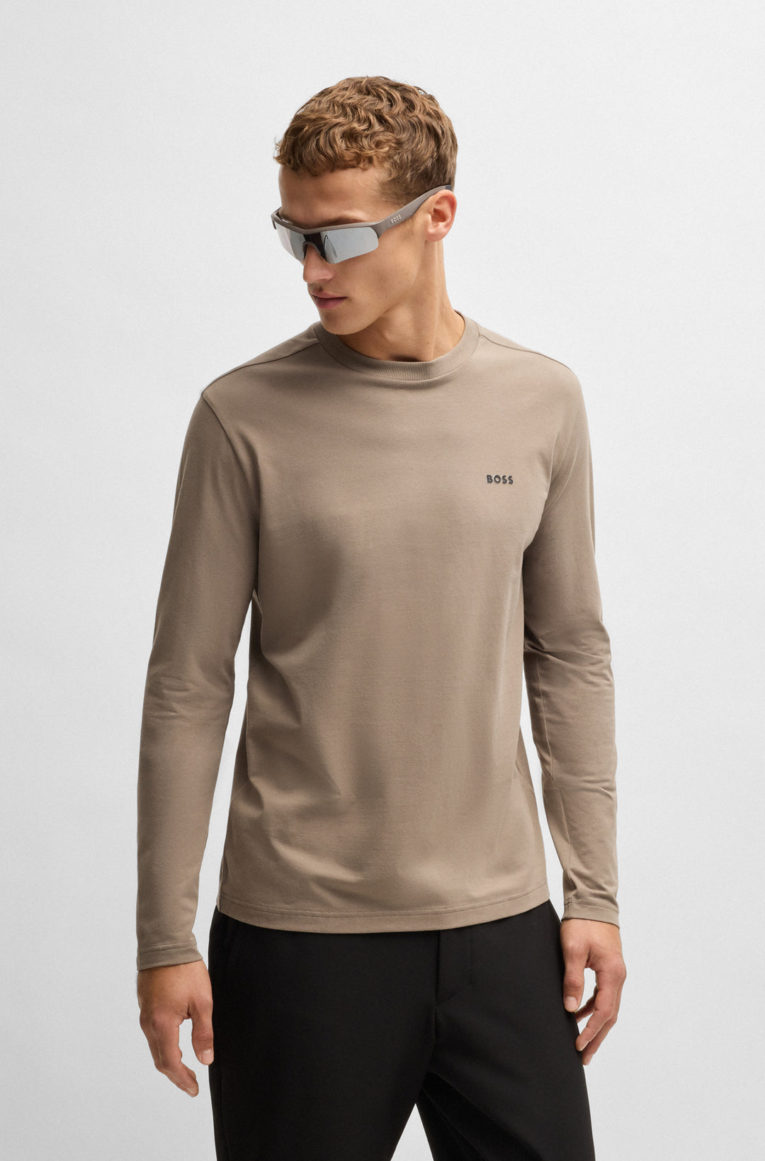 BOSS T-Shirts Regular Fit in Cotton Mix - TEE LONG 10256064 01-50506365- Concorde Fashion#color_green-335