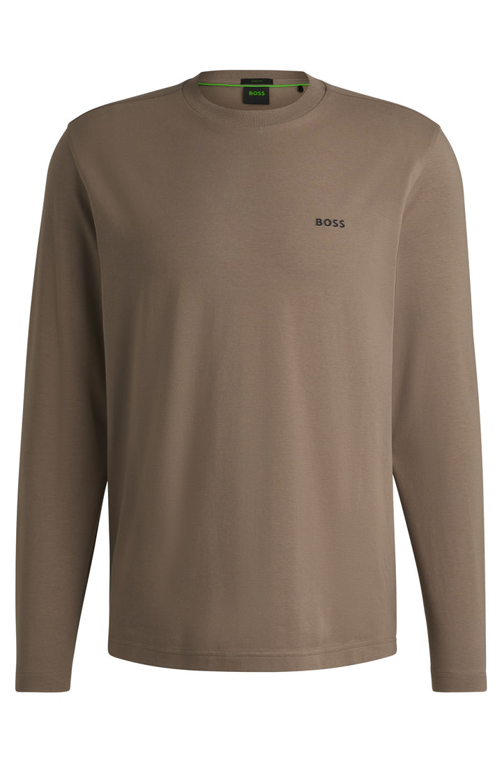 BOSS T-Shirts Regular Fit in Cotton Mix - TEE LONG 10256064 01-50506365- Concorde Fashion#color_green-335