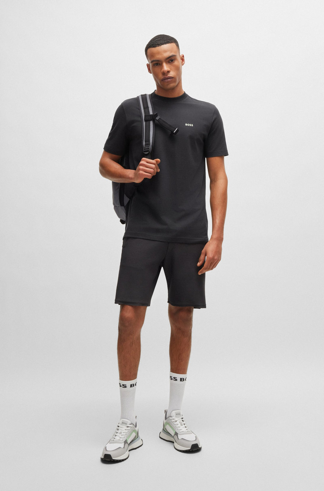 BOSS Regular Fit T-Shirts in Cotton Mix - TEE 10256064 01-50506373- Concorde Fashion#color_charcoal-016