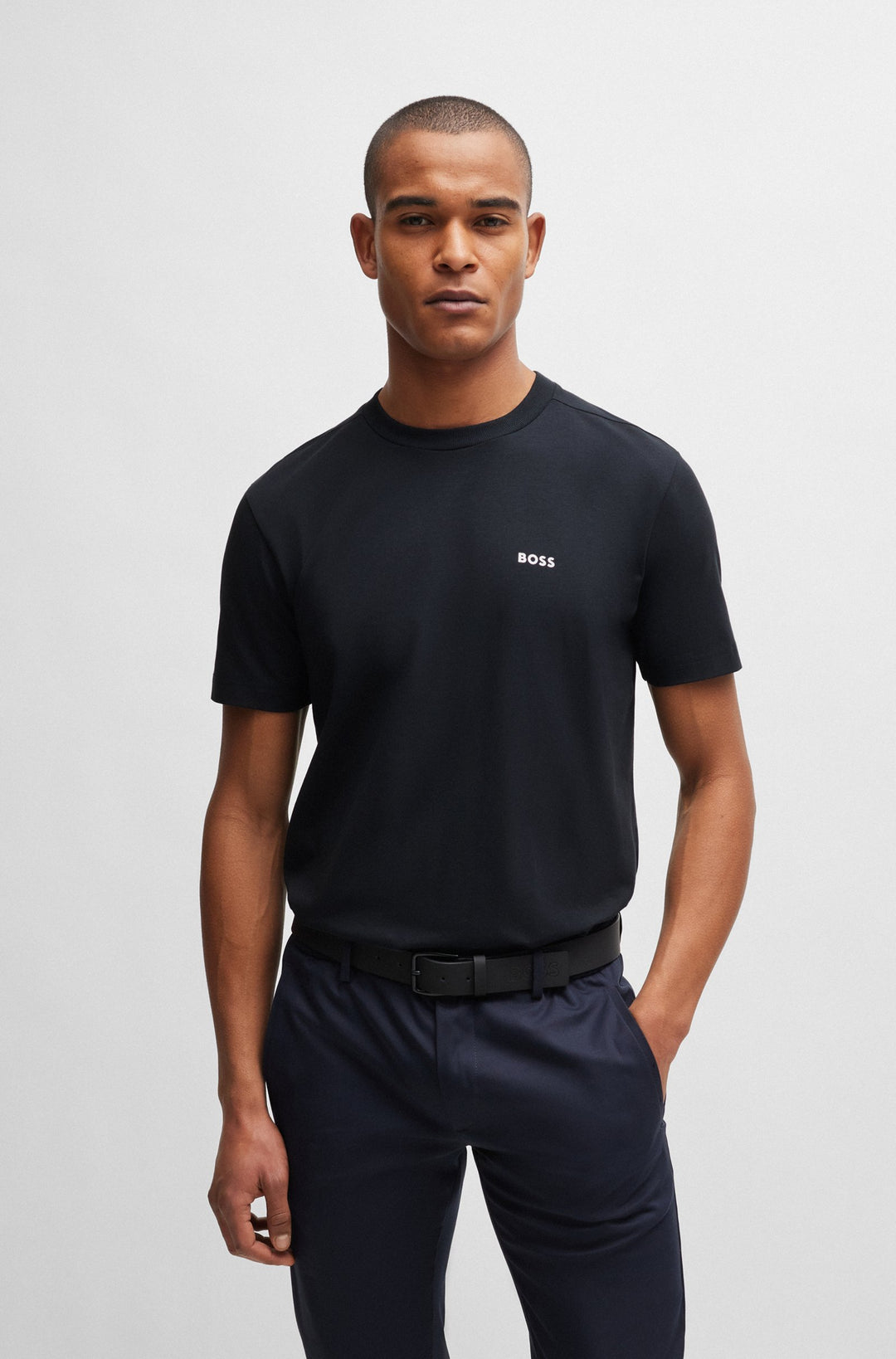 BOSS Regular Fit T-Shirts in Cotton Mix - TEE 10256064 01-50506373- Concorde Fashion#color_navy-402