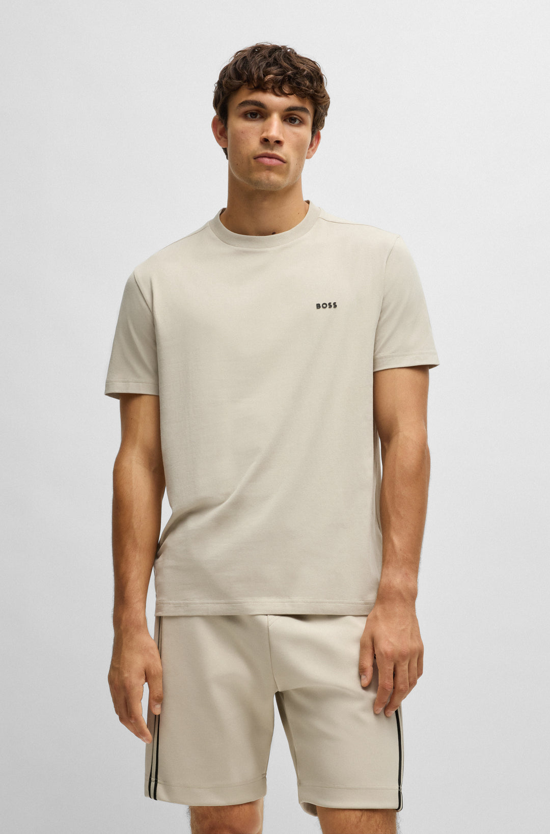 BOSS T-Shirts Regular Fit in Cotton Mix - TEE 10256064 01-50506373- Concorde Fashion#color_beige-273
