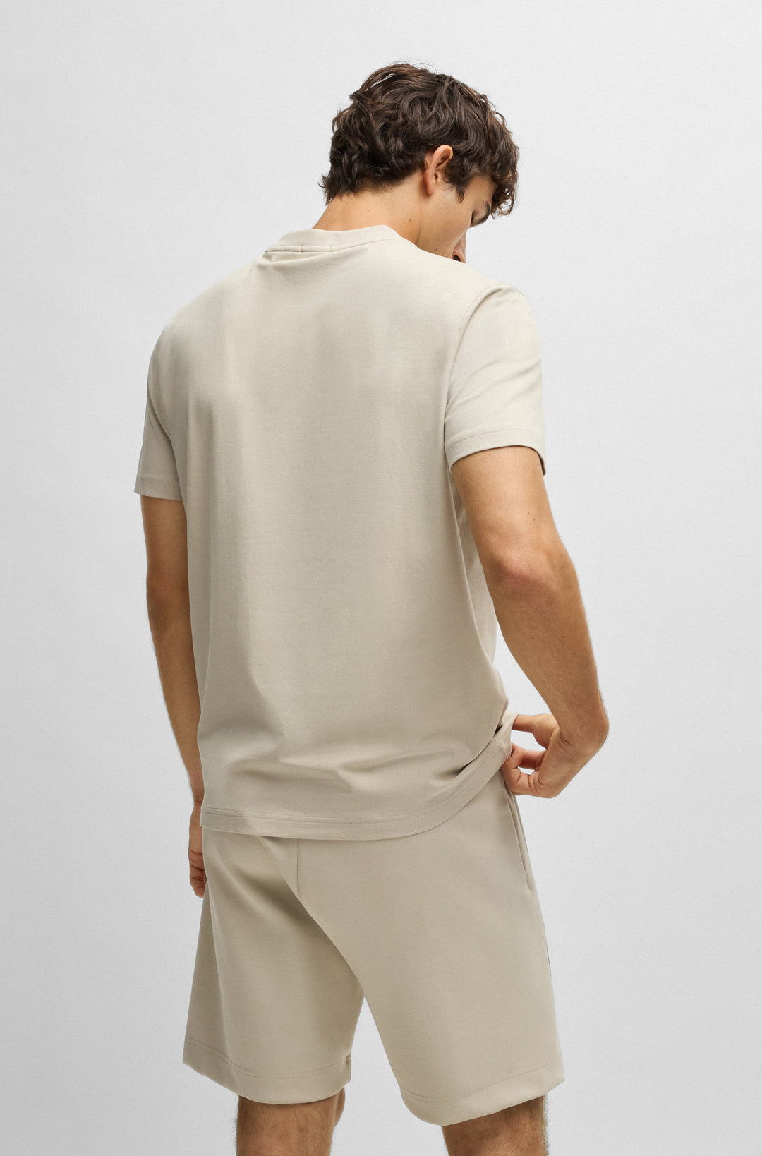 BOSS T-Shirts Regular Fit in Cotton Mix - TEE 10256064 01-50506373- Concorde Fashion#color_beige-273