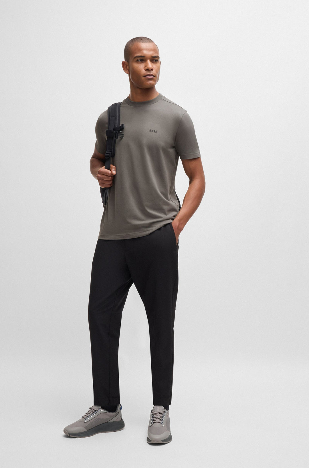 BOSS T-Shirts Regular Fit in Cotton Mix - TEE 10256064 01-50506373- Concorde Fashion#color_grey-058