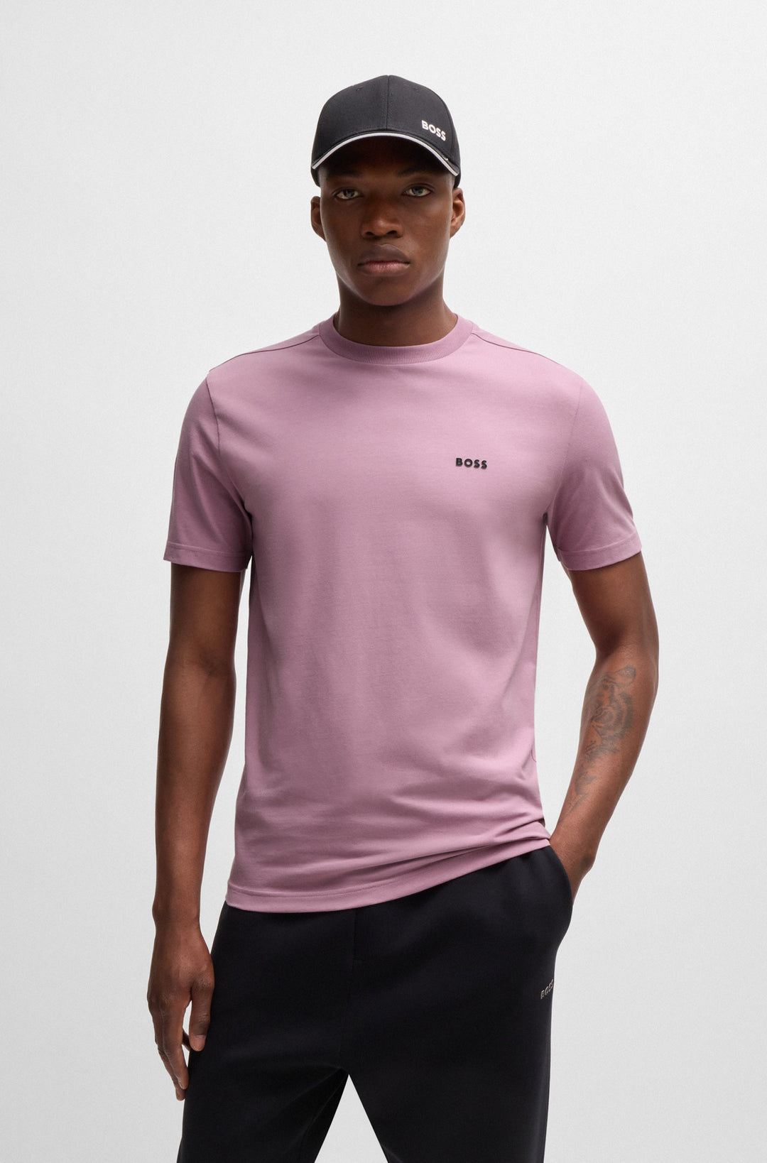 BOSS Regular Fit T-Shirts in Cotton Mix - TEE 10256064 01-50506373- Concorde Fashion#color_purple-531